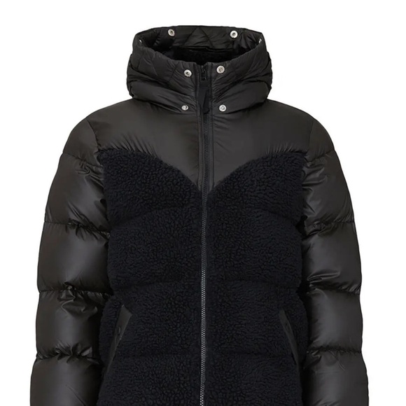 Hunter Hero Hybrid Puffer Fleece Coat Jacket Hooded Zip Front Womens Black - Picture 3 of 7